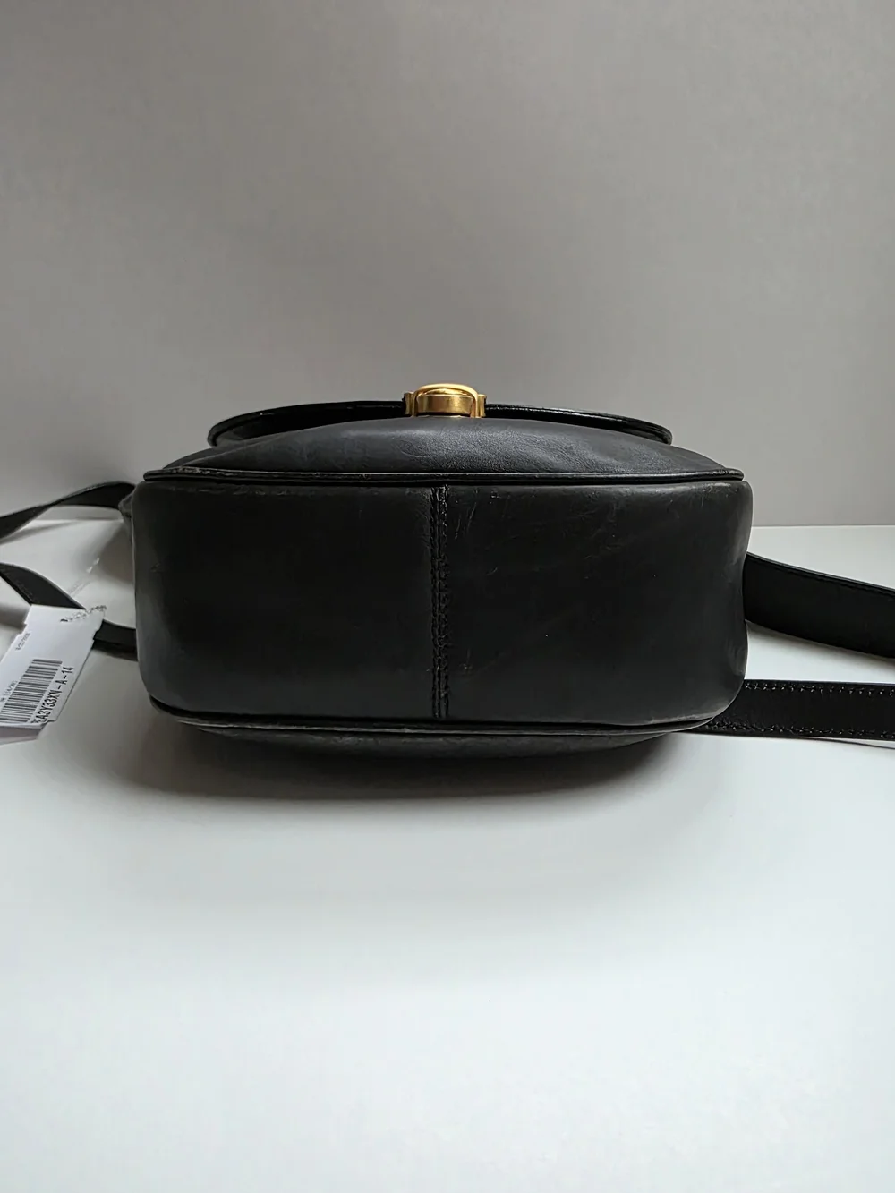 Vintage ESCADA Black Leather Saddle Crossbody Bag
